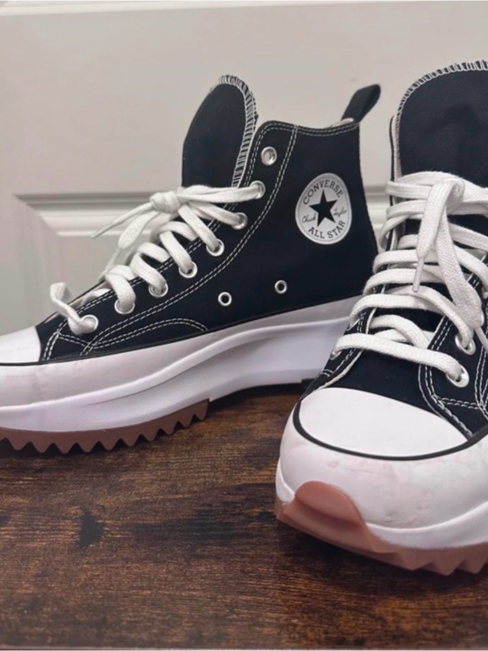 Converse Black and White Platform High-Top Sneakers